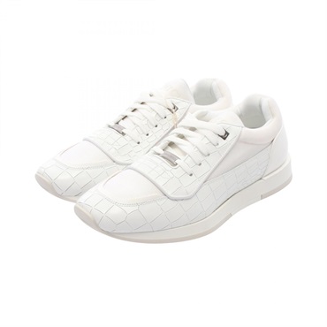 JIMMY CHOO JETT sneakers leather Fabric White #42 Used mens