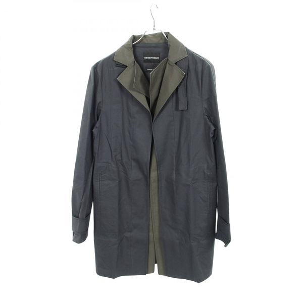 Emporio Armani Stainless collar coat RN103723 CA37360 cotton Navy #46 Used mens