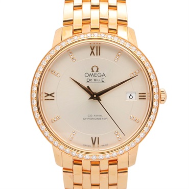 OMEGA De Ville Prestige Diamond Wrist Watch Quartz 18KPG Gold NEW mens