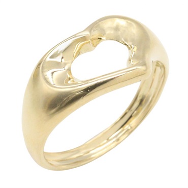 TIFFANY＆CO Open heart Ring 18KYG Yellow Gold Used Women #US Size 5.5