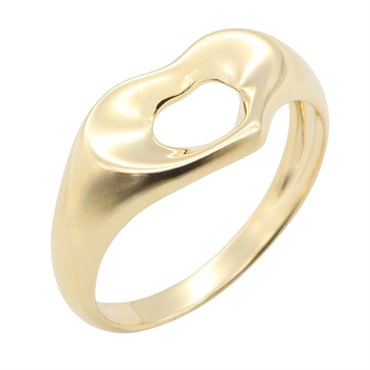TIFFANY＆CO Open Heart Ring 18KYG Yellow Gold Used Women US size #5.75