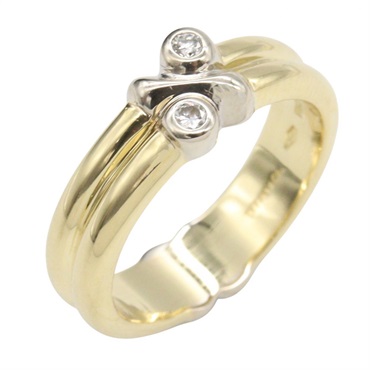 TIFFANY＆CO Signature Diamond Ring 18KYG Yellow Gold Used #US Size 4.75