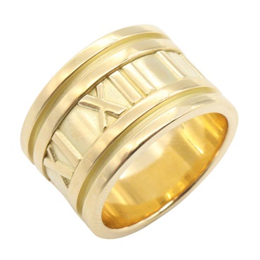 TIFFANY＆CO Atlas wide Ring 18KYG Yellow Gold Used Unisex US Size 5