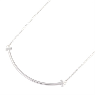 TIFFANY＆CO T Smile Small Necklace 18KWG White Gold Used Women
