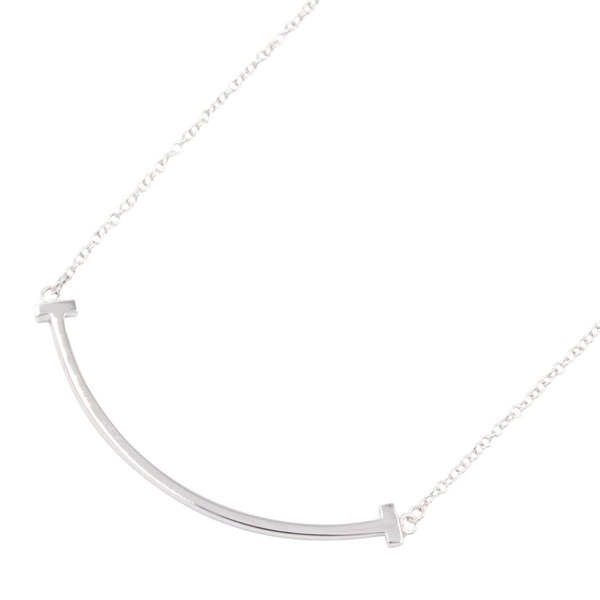 TIFFANY＆CO T Smile Small Necklace 18KWG White Gold Used Women
