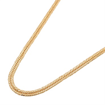 JEWELRY Triple 12 Side Flat Link Curb Chain Necklace 18KYG Yellow Gold Used 45cm