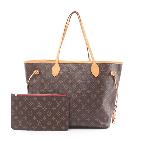 LOUIS VUITTON Neverfull MM Tote Bag M41177 Monogram leather Brown Cerise Used