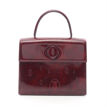 CARTIER happy Birthday Handbag leather Bordeaux Used Women