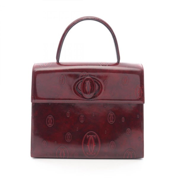 CARTIER happy Birthday Handbag leather Bordeaux Used Women