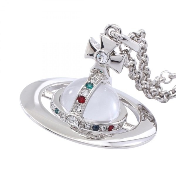 Vivienne Westwood NEW SMALL ORB Necklace 79cm pendant Stainless Steel Rhinestone