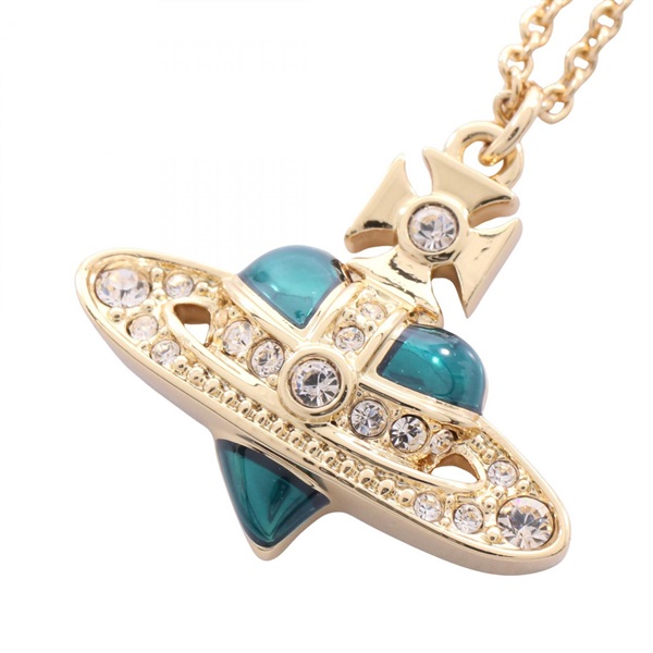 Vivienne Westwood NEW DIAMANTE HEART Necklace Pendant Gold Plated Rhinestone NEW