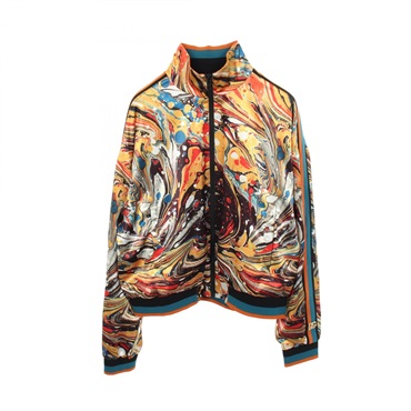 DOLCE & GABBANA Marble Blouson Jacket #46 polyester Yellow Multicolor Used mens