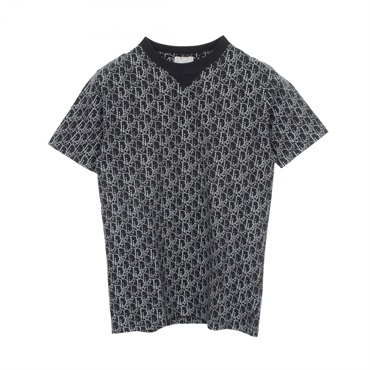 Dior Oblique T-shirt Tops 043J625C0674 cotton Navy Used mens size XXS