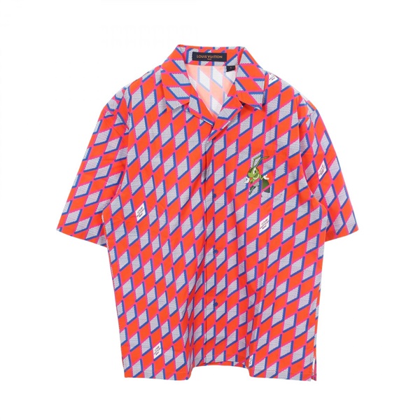 LOUIS VUITTON Diamond Damier Shirts RM222 PO0 HNS73W cotton Red Used mens size S