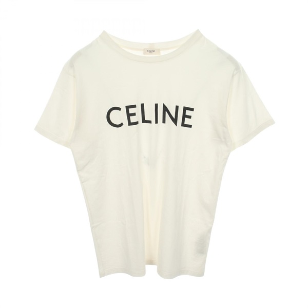 CELINE Loose Logo Print Short sleeve T-shirt 2X764671Q cotton White Used mens XS