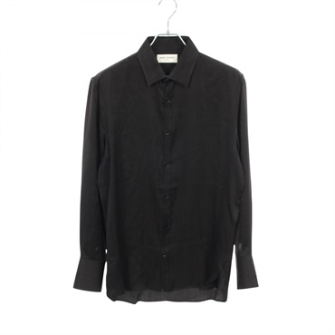 SAINT LAURENT PARIS Stripe Shirt Long sleeved Top 551062 silk Black Used #40