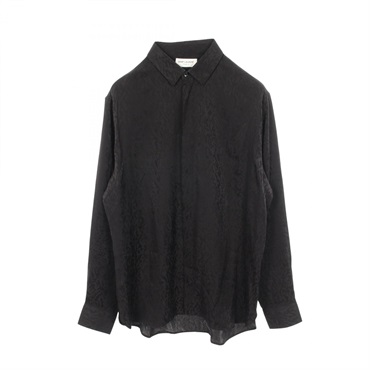 SAINT LAURENT PARIS Leopard print long-sleeved shirt 564172 silk Black #40 Used