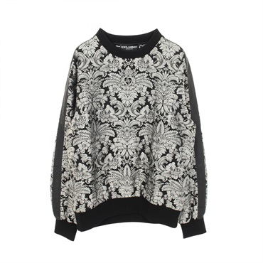 DOLCE & GABBANA Jacquard All-over Pattern Sweatshirt #48 polyester Black Gray