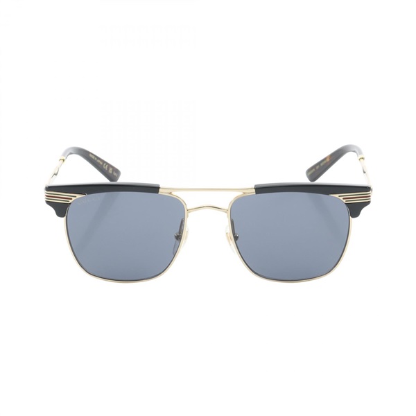 Gucci Square Sunglasses Eyewear GG0287S 001 Gold Plated Plastic Black New Men