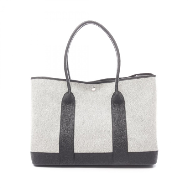 HERMES Neo Garden 41 Voyage Tote Handbag Toile H Viking Negonda leather Ecru K