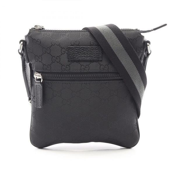 GUCCI GG pattern Shoulder Crossbody Bag 449183 Nylon leather Black Used unisex