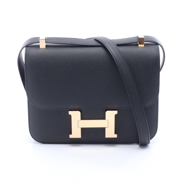 HERMES Constance 24 Miroir Shoulder Handbag Epsom leather Black GHW Used W