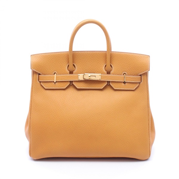 HERMES Haut a Courroies 32 Handbag Fjord leather Brown Natural Sable GHW Used A