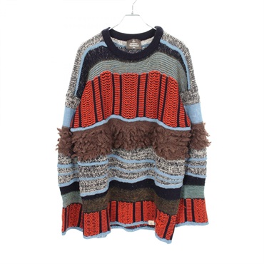 Vivienne Westwood MAN Crew neck knit wool Navy Multicolor #F Used mens