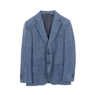 GIORGIO ARMANI GEORGE Tailored Jacket Blazer #48R wool silk Fabric Blue Used