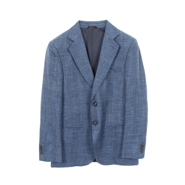 GIORGIO ARMANI GEORGE Tailored Jacket Blazer #48R wool silk Fabric Blue Used