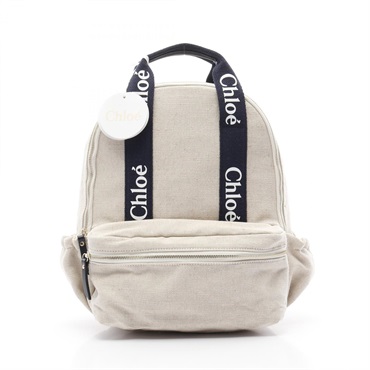 Chloe Kids Rucksack Backpack C20423Z40 canvas Beige Navy NEW Women