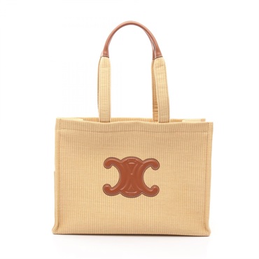 CELINE Large Cabas Thais Tote Shoulder Bag 196762FNZ02NT leather Fabric NEW