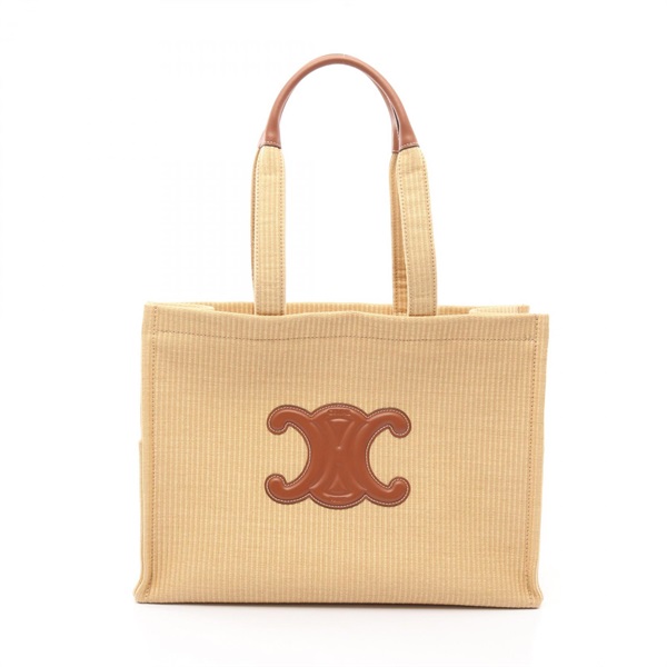 CELINE Large Cabas Thais Tote Shoulder Bag 196762FNZ02NT leather Fabric NEW
