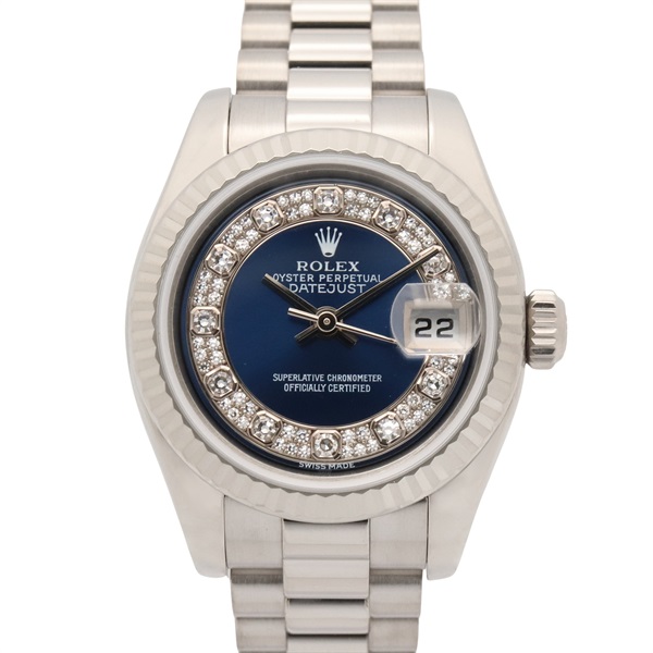 ROLEX Datejust K Wrist Watch 179179 Automatic winding K18WG diamond Used Women