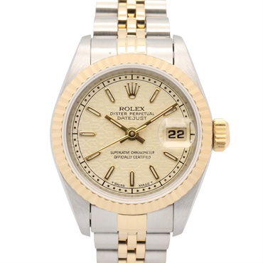 ROLEX Datejust W Wrist Watch 69173 Automatic 18KYG Yellow Gold SS Used Women