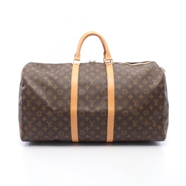 LOUIS VUITTON Keepall 55 travel hand bag M41424 Monogram leather Brown Used LV