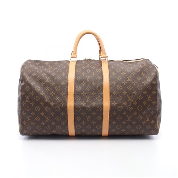 LOUIS VUITTON Keepall 55 travel hand bag M41424 Monogram leather Brown Used LV