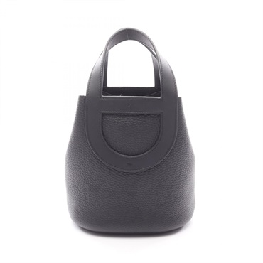 HERMES In The Loop 18 Bucket Tote Handbag Clemence leather Black SHW Used W