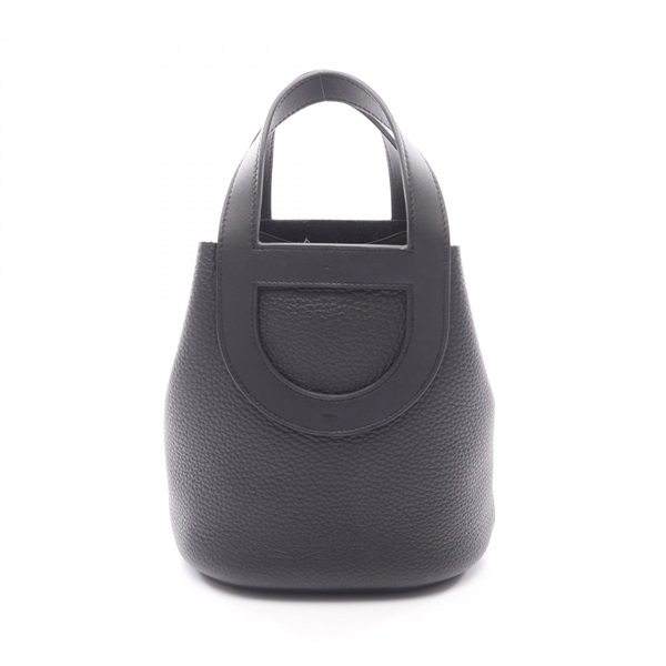 HERMES In The Loop 18 Bucket Tote Handbag Clemence leather Black SHW Used W