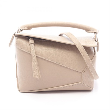 LOEWE Puzzle Edge Mini Shoulder Handbag A510P88X605541 leather Beige NEW Women