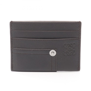 LOEWE Panta Plain Card Holder Case C643322X550041 leather Brown NEW Women