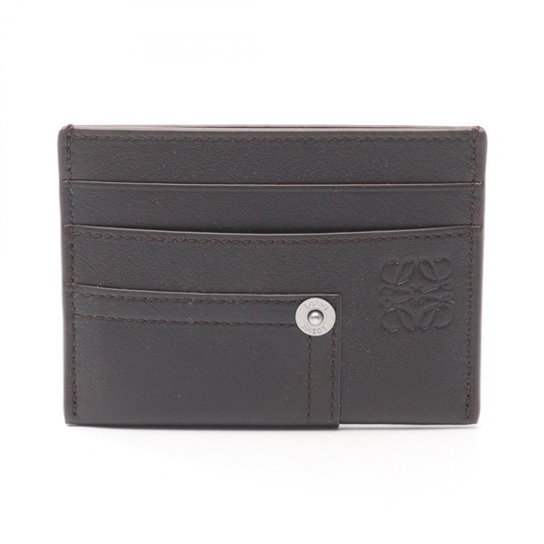 LOEWE Panta Plain Card Holder Case C643322X550041 leather Brown NEW Women