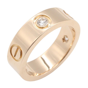 CARTIER Love 3PD Diamond Ring 18KRG Pink Rose Gold #49 Used Women US Size 4.75