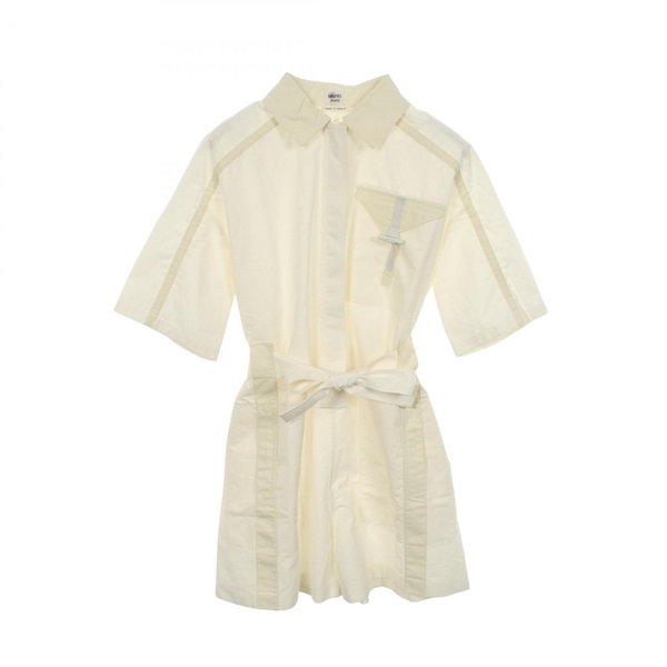 HERMES Jumpsuit All in one cotton White Beige Used Women size 38