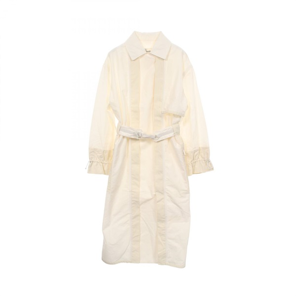HERMES Stainless collar Coat Jacket 3E0170DP cotton White Used Women size 36