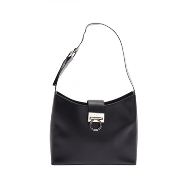 Salvatore Ferragamo Gancini Shoulder hand Bag 21 8672 leather Black Used Women
