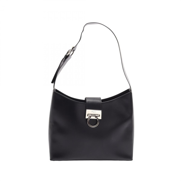 Salvatore Ferragamo Gancini Shoulder hand Bag 21 8672 leather Black Used Women