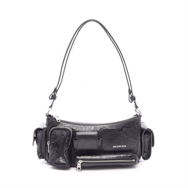 BALENCIAGA SUPERBUSY Sling Bag Small Shoulder Bag 802227 leather Black Used