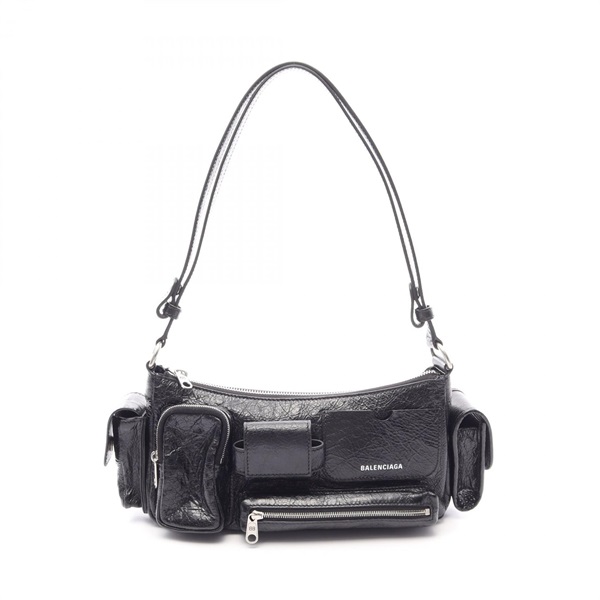 BALENCIAGA SUPERBUSY Sling Bag Small Shoulder Bag 802227 leather Black Used