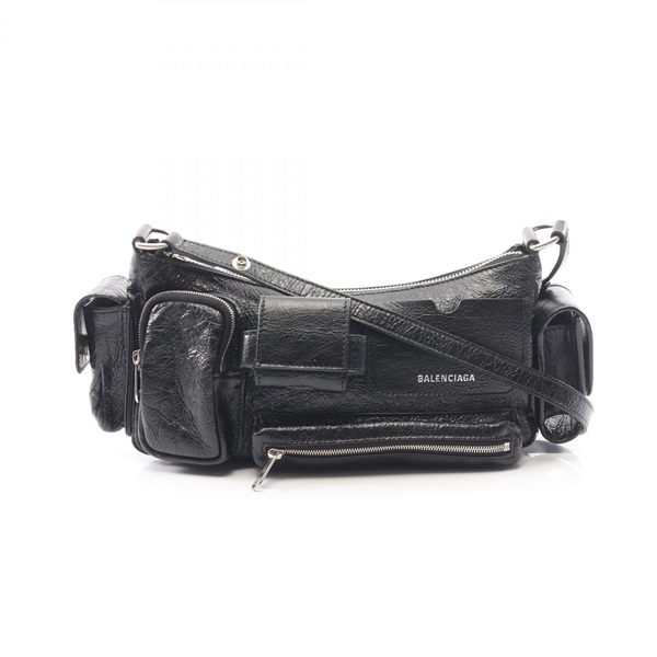 BALENCIAGA Superbusy Small Shoulder Crossbody Bag 802227 leather Black Used